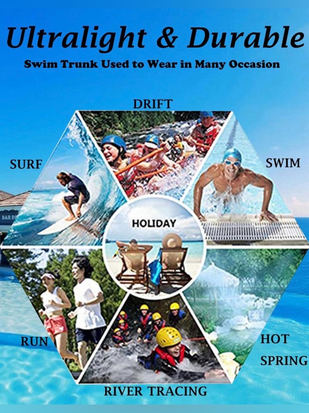 Men's Square Leg Swim Briefs Tight Trunk Swimsuit Athletic Bathing Suit Sz S #F - Picture 9 of 9